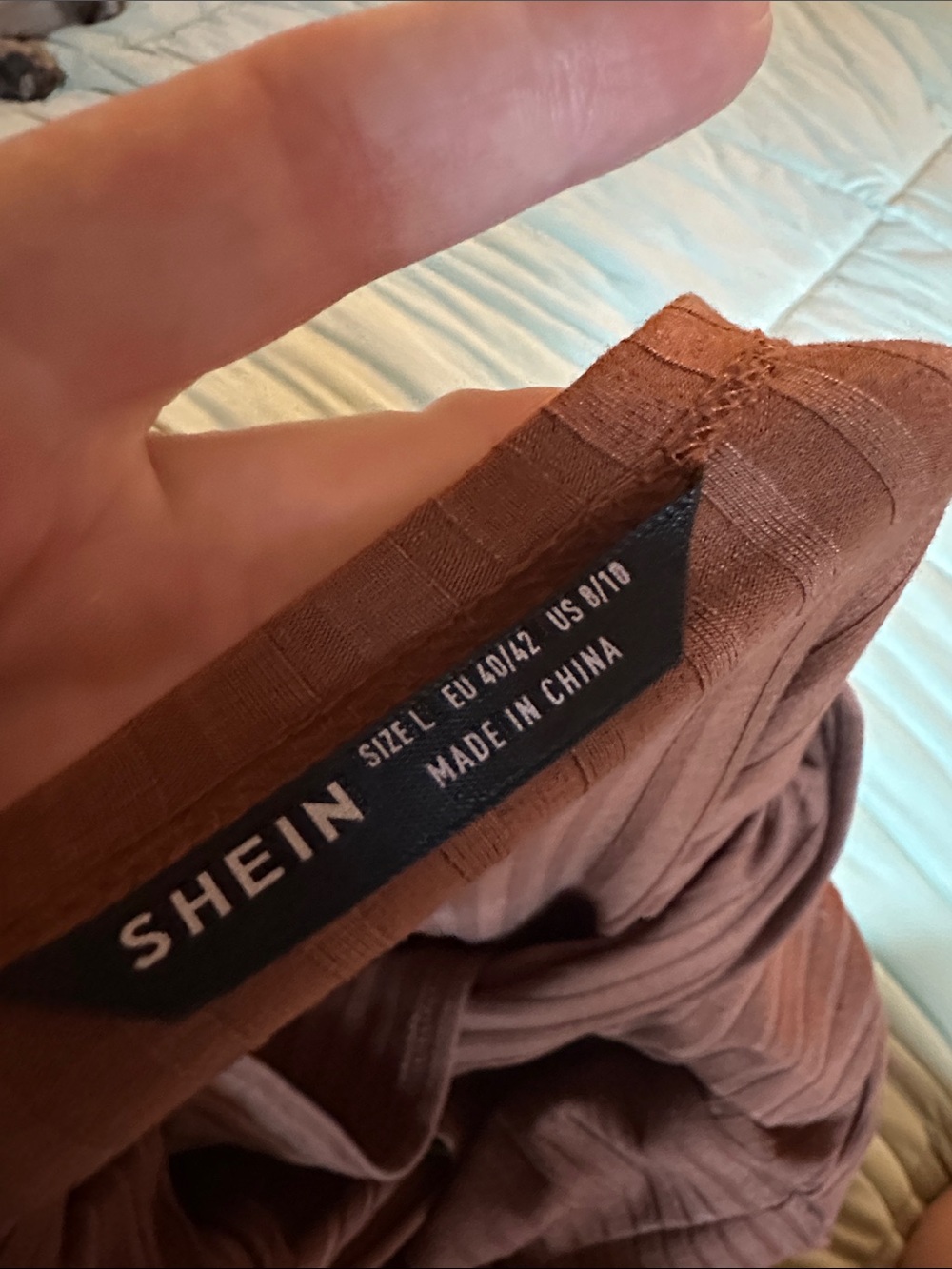 SHEIN Ribbed Wrap Crop Top - Rust Brown - Picture 2 of 2